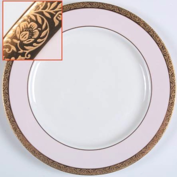 6pc Mary Kay Dinner Set - 40th Year Mary Kay Gold, Barbie Pink, and White. - Picture 3 of 13